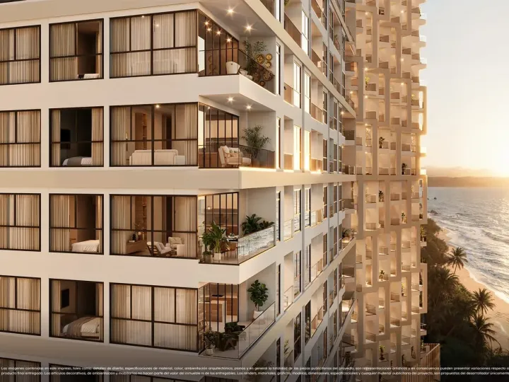 Fachada lateral – Porto Sabbia Residences, en Puerto Gaira, Santa Marta