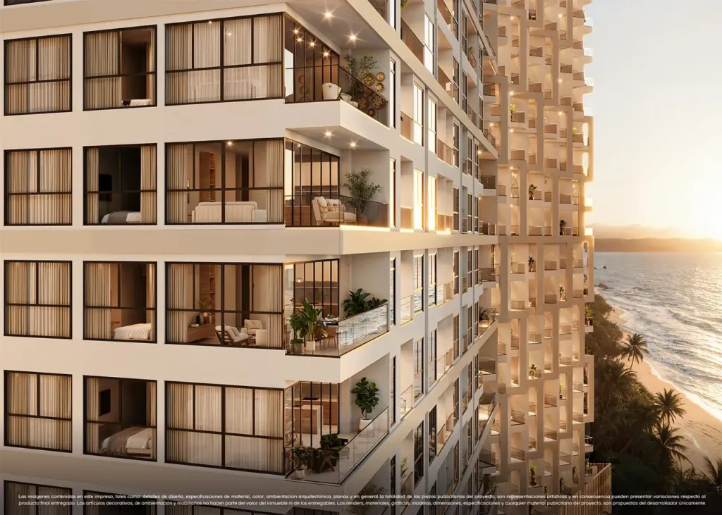 Side facade – Porto Sabbia Residences, in Puerto Gaira, Santa Marta