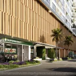 Lobby facade – Porto Sabbia Residences, in Puerto Gaira, Santa Marta