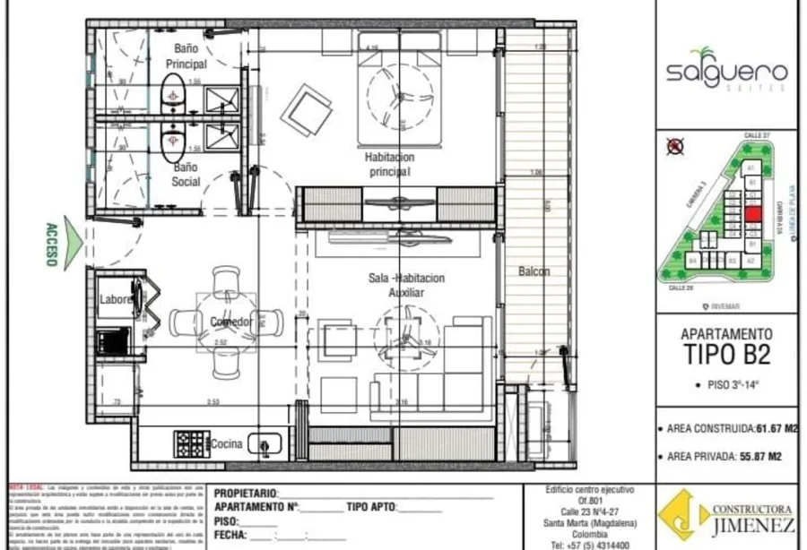 Salguero Suites Type B2 floor plan