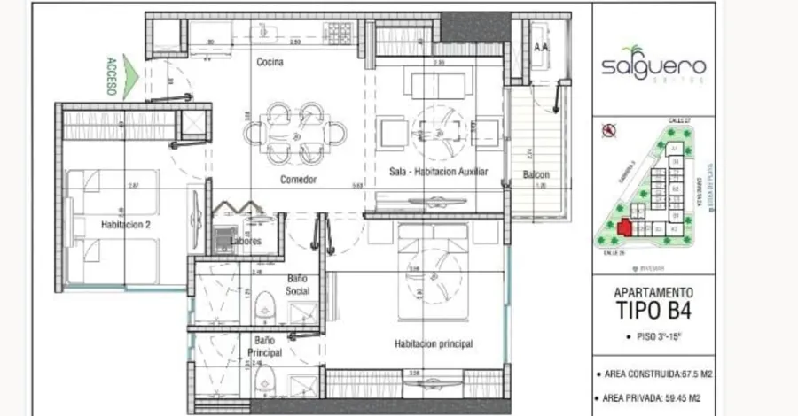 Salguero Suites Type B4 floor plan