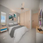 Master bedroom of the model apartment – Venecia de la Sierra, Nueva Andrea Carolina area, Santa Marta